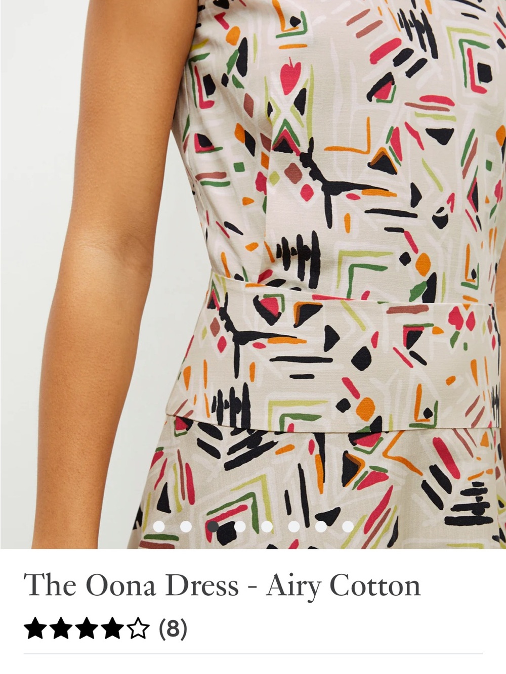 NWT MM.LaFleur Oona 1.0 Midi Dress in Cream with Black, Red & Green Print - Picture 12 of 13